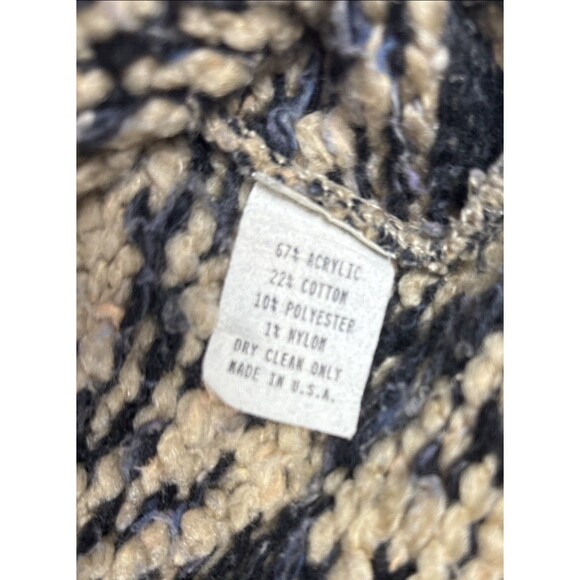 VTG Anthropologie Relais Sweater Womens One Size Tan Black Southwestern Design - Picture 4 of 6